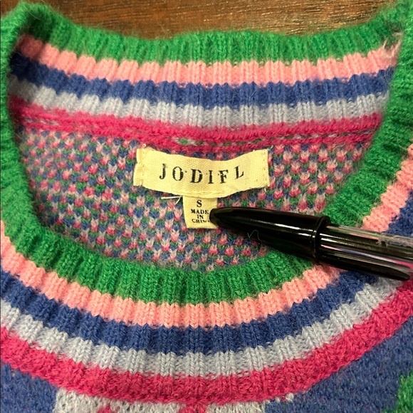 JODIFL Multicolor Abstract Crewneck Sweater small - Picture 2 of 4